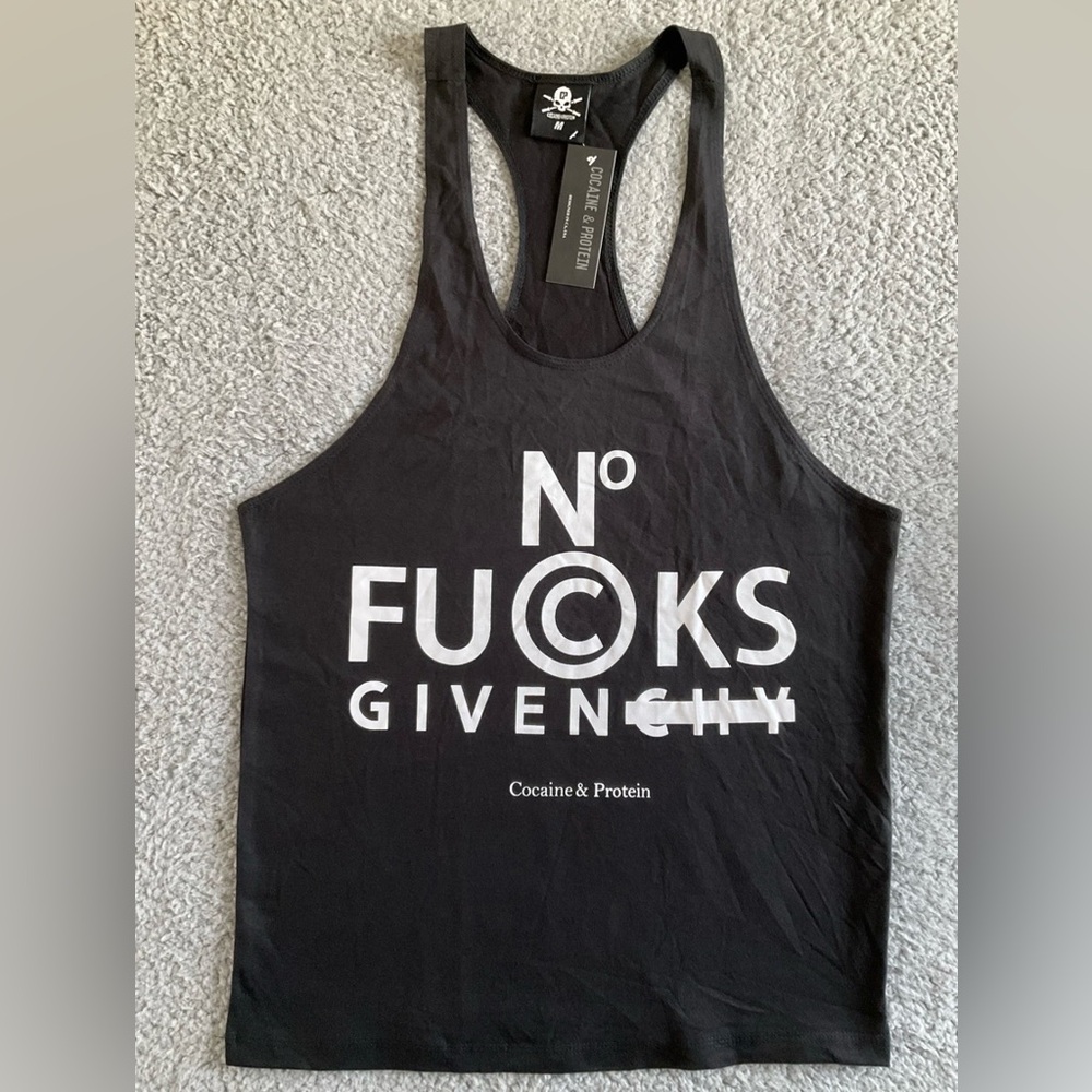 Cocaine and Protein No F- - - -  Given  Mens Gym Tank Top  NWT  M